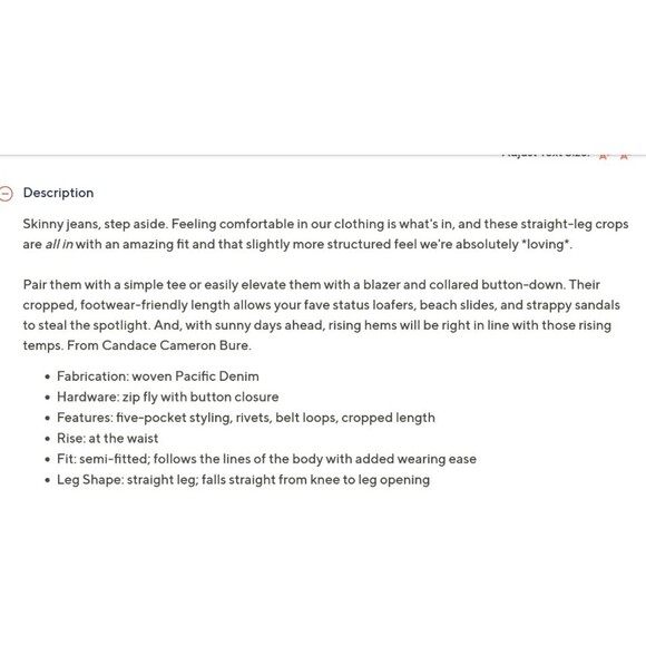 Candace Cameron Bure BigSur Med Wash Pacific Denim Cropped Jeans Plus 26W TALL - Picture 4 of 11